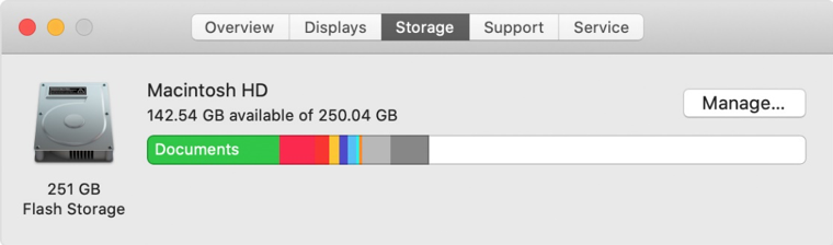 how to manage storage on mac air