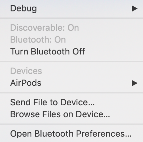 Bluetooth preferences