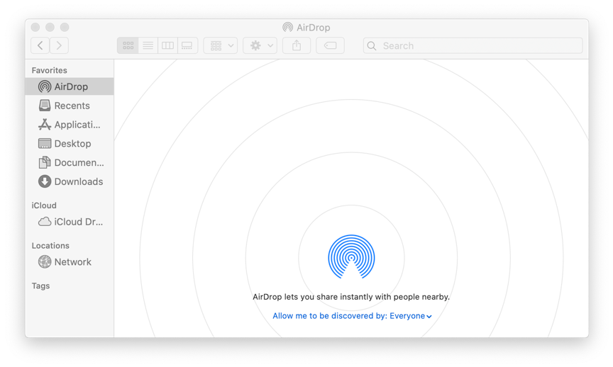 AirDrop in Finder