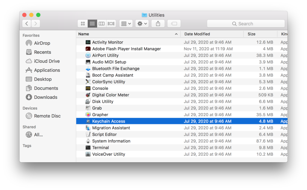 how to clear system keychain mac os 10.10