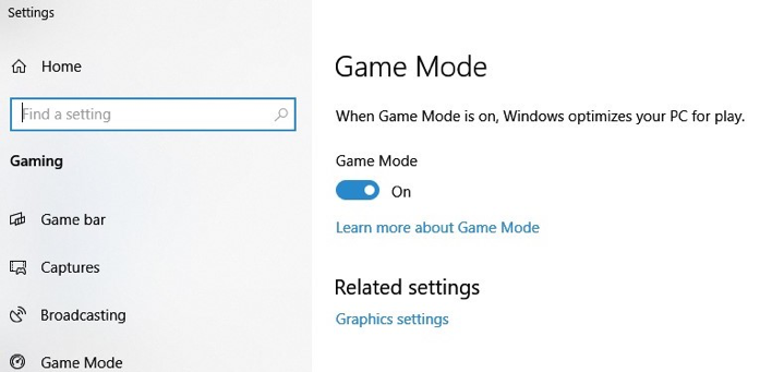 game mode windows 10