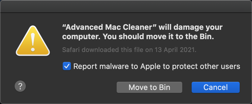 advanced mac cleaner alert