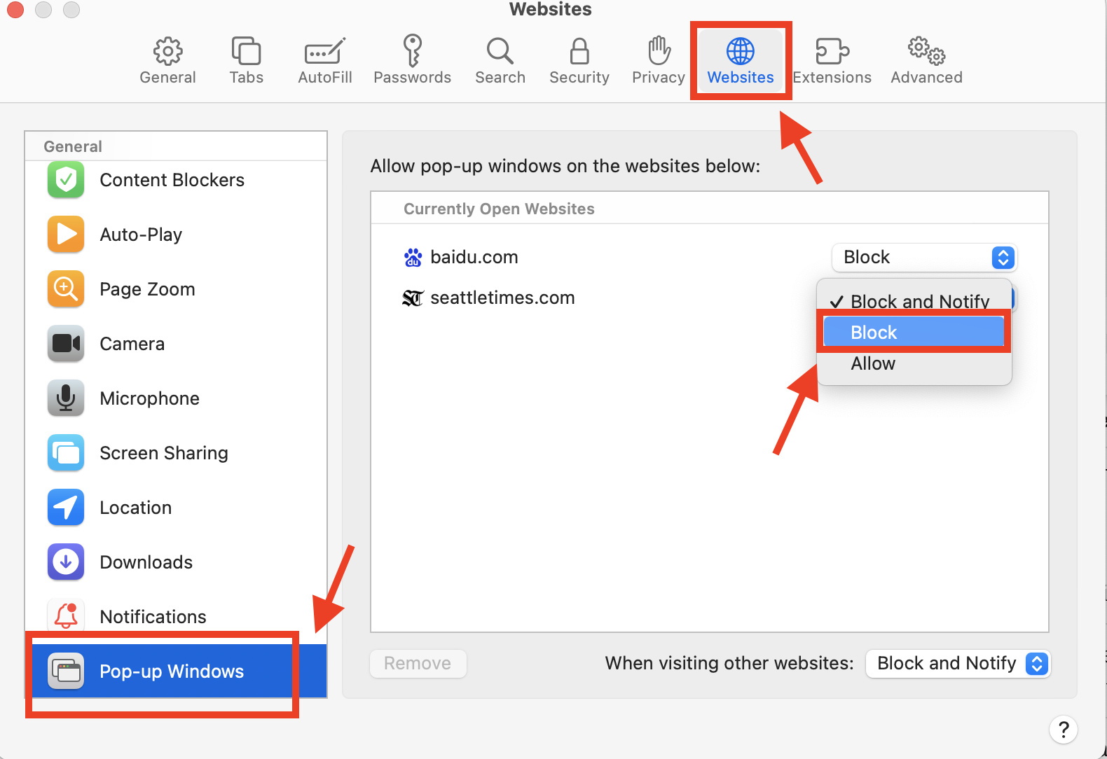 pop up blocker safari mac extension