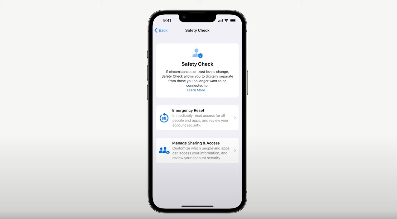 Safety Check ios16