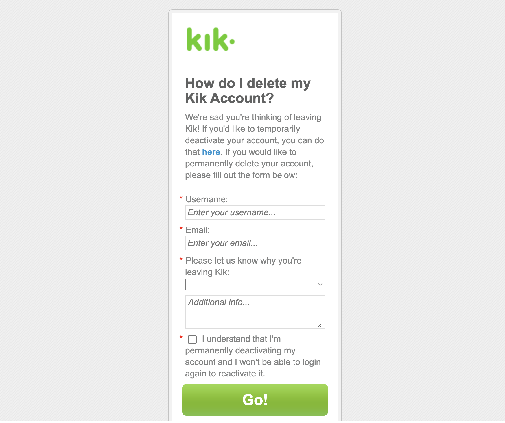 mangfoldighed Exert Sprout How to Delete a Kik Account - VPN Proxy One Pro