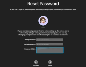 enter new password