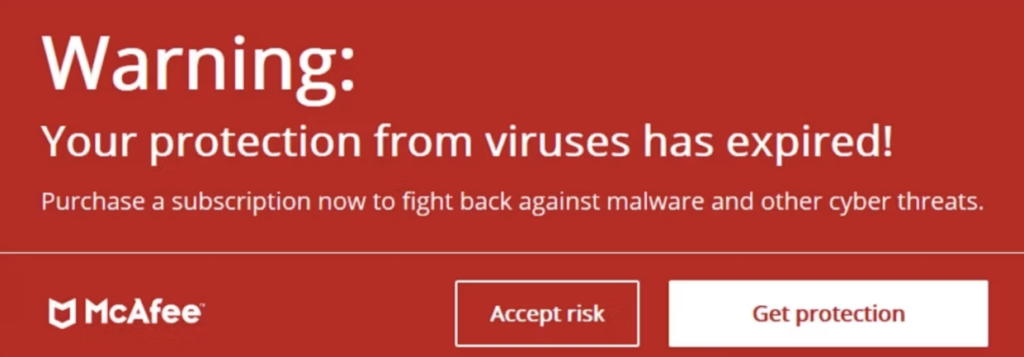 Remove Fake McAfee virus warning pop-ups