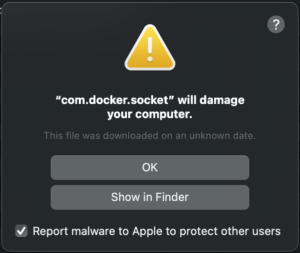 com.docker.socket malware blocked