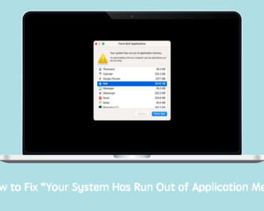 your system has run out of application memory